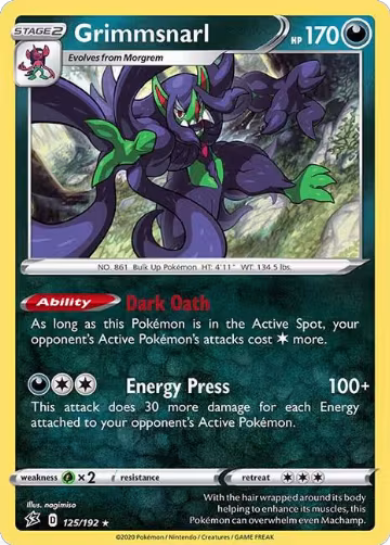 Grimmsnarl - 125/192 (Non-Holo) (125/192), Deck Exclusives — Pokémon card price