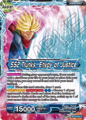 Trunks // SS2 Trunks, Envoy of Justice (BT10-031), Rise of the Unison Warrior — DB Super card price
