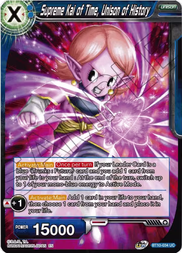 Supreme Kai of Time, Unison of History (BT10-034), Rise of the Unison Warrior — DB Super card price
