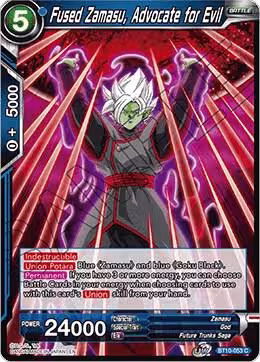 Fused Zamasu, Advocate for Evil (BT10-053), Rise of the Unison Warrior — DB Super card price
