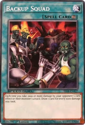 Backup Squad (SS04-ENA27), Speed Duel Decks: Match of the Millennium — Yu-Gi-Oh! card price