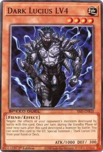 Dark Lucius LV4 (SS05-ENB10), Speed Duel Decks: Twisted Nightmares — Yu-Gi-Oh! card price