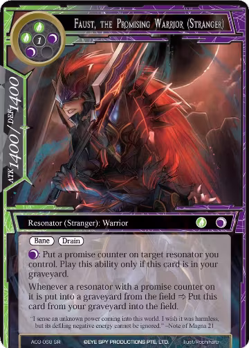 Faust, the Promising Warrior (Stranger) (AO3-068), Alice Origin III — Force of Will card price