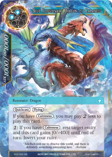Blue Illusionary Dragon of Calmness (AO3-029), Alice Origin III — Force of Will card price