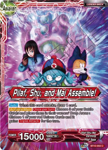Pilaf // Pilaf, Shu, and Mai Assemble! (BT10-002), Rise of the Unison Warrior — DB Super card price