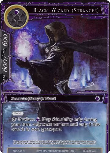 Black Wizard (Stranger) (Full Art) (AO3-040), Alice Origin III — Force of Will card price