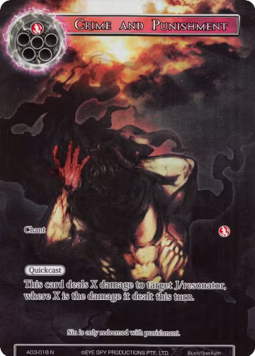 Crime and Punishment (Full Art) (AO3-018), Alice Origin III — Force of Will card price