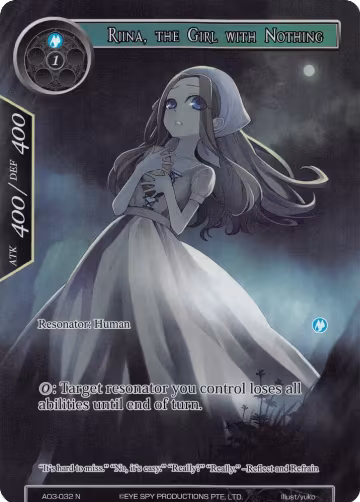 Riina, the Girl with Nothing (Full Art) (AO3-032), Alice Origin III — Force of Will card price