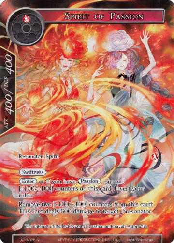 Spirit of Passion (Full Art) (AO3-025), Alice Origin III — Force of Will card price