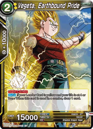 Vegeta, Earthbound Pride (BT10-106), Rise of the Unison Warrior — DB Super card price