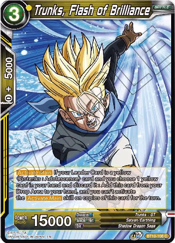 Trunks, Flash of Brilliance (BT10-108), Rise of the Unison Warrior — DB Super card price