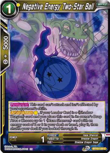 Negative Energy Two-Star Ball (BT10-120), Rise of the Unison Warrior — DB Super card price