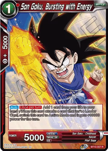 Son Goku, Bursting with Energy (BT10-007), Rise of the Unison Warrior — DB Super card price