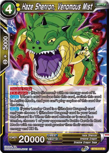 Haze Shenron, Venomous Mist (BT10-117), Rise of the Unison Warrior — DB Super card price