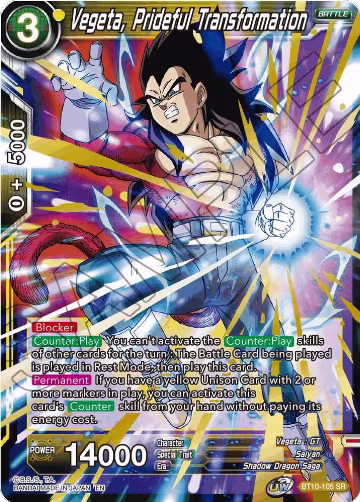 Vegeta, Prideful Transformation (BT10-105), Rise of the Unison Warrior — DB Super card price