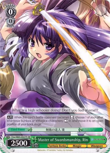 Master of Swordsmanship, Rin (SR) (Fmr/W65-E027S SR), Fujimi Fantasia Bunko — Weiß Schwarz card price