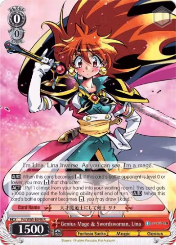 Genius Mage & Swordswoman, Lina (Fsl/W65-E046 R), Fujimi Fantasia Bunko — Weiß Schwarz card price
