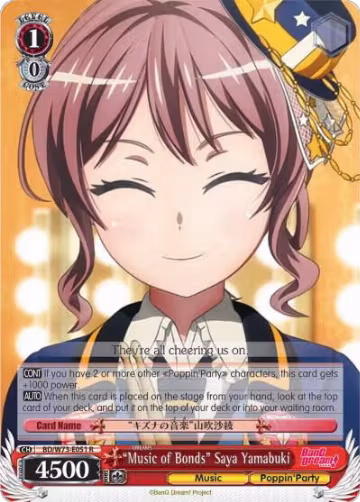 "Music of Bonds" Saya Yamabuki (BD/W73-E051 R), BanG Dream! Vol.2 — Weiß Schwarz card price