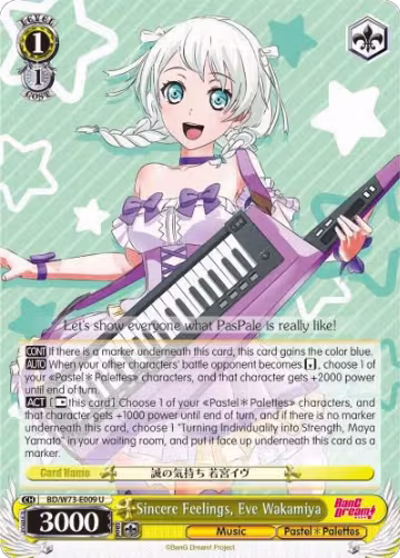 Sincere Feelings, Eve Wakamiya (BD/W73-E009 U), BanG Dream! Vol.2 — Weiß Schwarz card price