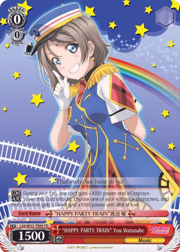 "HAPPY PARTY TRAIN" You Watanabe (LSS/W53-TE09 TD), Love Live! Sunshine!! Extra Booster — Weiß Schwarz card price