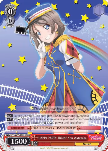 "HAPPY PARTY TRAIN" You Watanabe (RRR) (LSS/W53-TE09R RRR), Love Live! Sunshine!! Extra Booster — Weiß Schwarz card price
