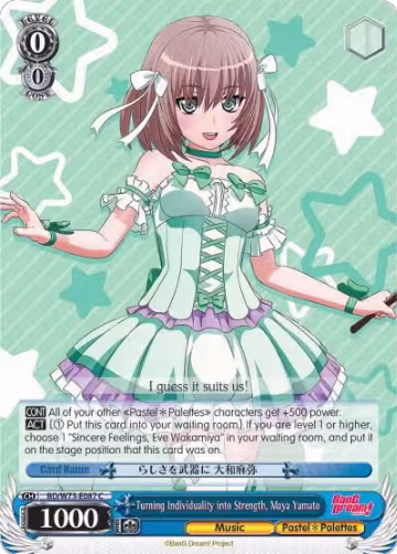 Turning Individuality into Strength, Maya Yamato (BD/W73-E087 C), BanG Dream! Vol.2 — Weiß Schwarz card price