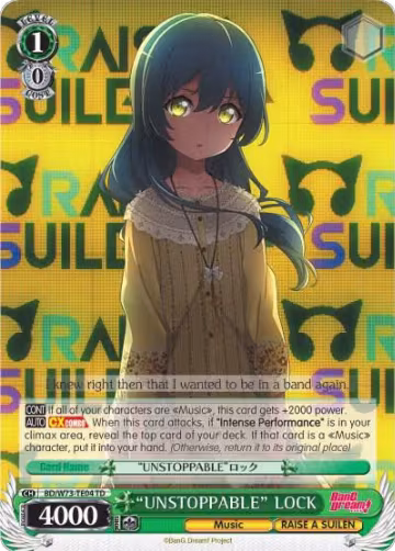 "UNSTOPPABLE" LOCK (BD/W73-TE04 TD), BanG Dream! Vol.2 — Weiß Schwarz card price