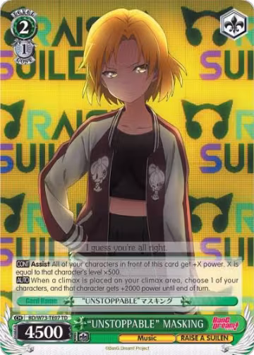 "UNSTOPPABLE" MASKING (BD/W73-TE07 TD), BanG Dream! Vol.2 — Weiß Schwarz card price