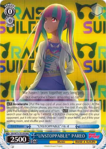 "UNSTOPPABLE" PAREO (RRR) (BD/W73-TE15R RRR), BanG Dream! Vol.2 — Weiß Schwarz card price