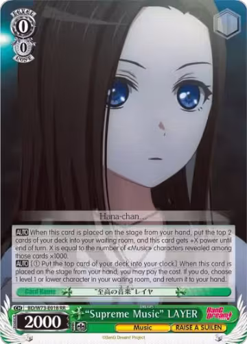 "Supreme Music" LAYER (BD/W73-E018 RR), BanG Dream! Vol.2 — Weiß Schwarz card price