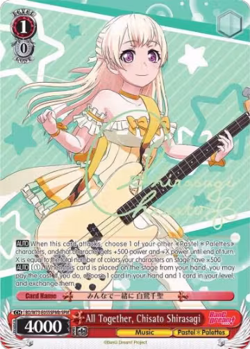 All Together, Chisato Shirasagi (SPM) (B) (BD/W73-E055SPMb), BanG Dream! Vol.2 — Weiß Schwarz card price