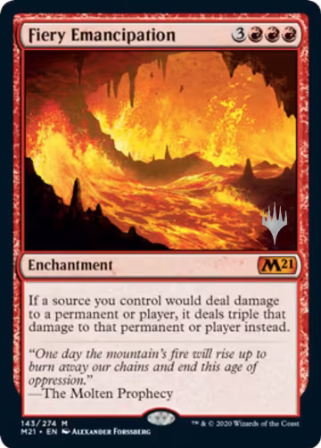 Fiery Emancipation (143), Promo Pack: Core Set 2021 — Magic card price