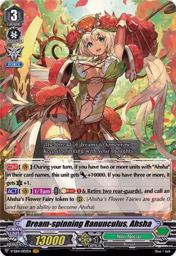 Dream-spinning Ranunculus, Ahsha (V-EB14/003EN), V-EB14: The Next Stage — Vanguard card price