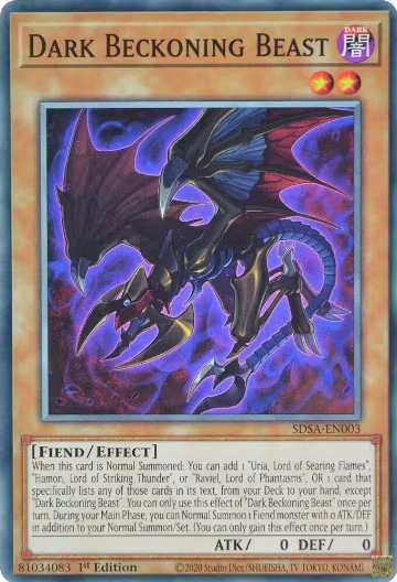 Dark Beckoning Beast (SDSA-EN003), Structure Deck: Sacred Beasts — Yu-Gi-Oh! card price