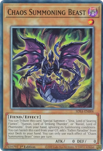 Chaos Summoning Beast (SDSA-EN004), Structure Deck: Sacred Beasts — Yu-Gi-Oh! card price