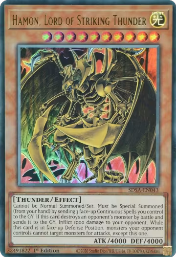 Hamon, Lord of Striking Thunder (SDSA-EN043) — card price