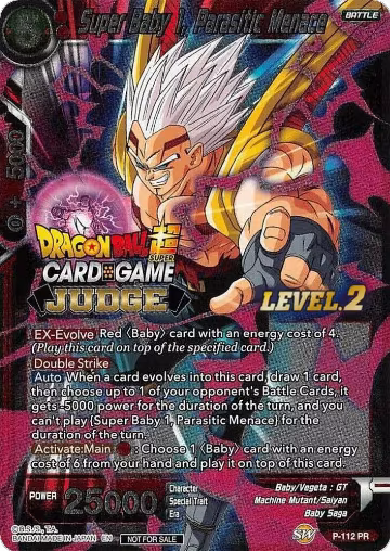 Super Baby 1, Parasitic Menace (Level 2) (P-112), Judge Promotion Cards — DB Super card price