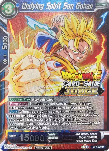 Undying Spirit Son Gohan (BT7-029), Judge Promotion Cards — DB Super card price