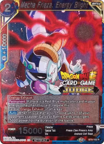 Mecha Frieza, Energy Blight (BT9-102), Judge Promotion Cards — DB Super card price