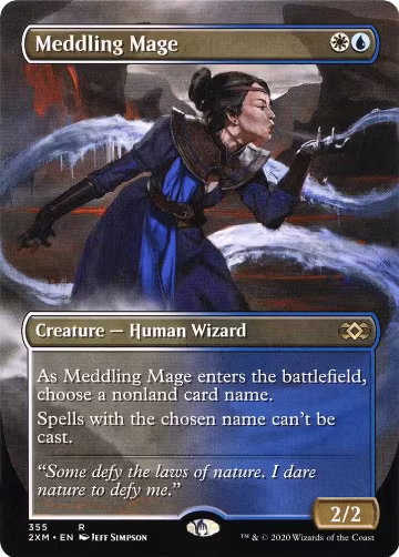 Meddling Mage (Borderless) (355), Double Masters — Magic card price