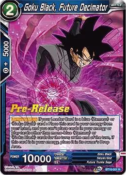 Goku Black, Future Decimator (BT10-051), Rise of the Unison Warrior Pre-Release Cards — DB Super card price