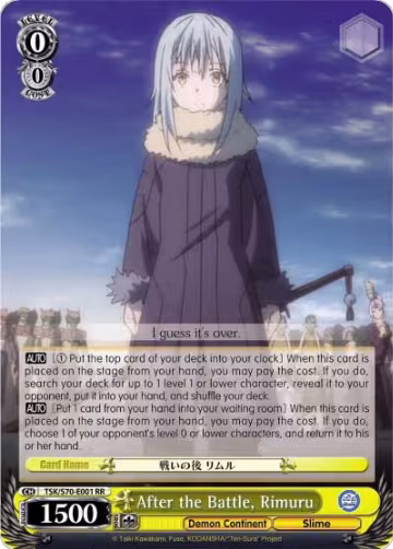 After the Battle, Rimuru (TSK/S70-E001 RR), That Time I Got Reincarnated as a Slime — Weiß Schwarz card price