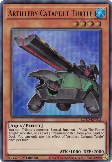 Artillery Catapult Turtle (ROTD-EN003), Rise of the Duelist — Yu-Gi-Oh! card price