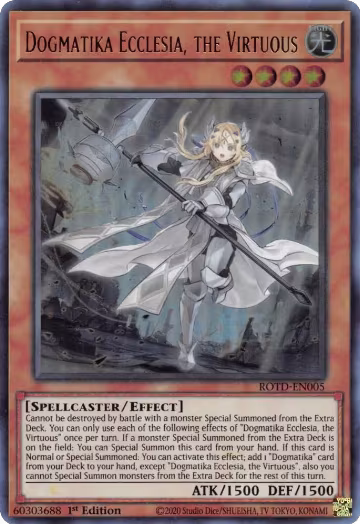 Dogmatika Ecclesia, the Virtuous (ROTD-EN005), Rise of the Duelist — Yu-Gi-Oh! card price