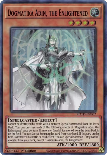Dogmatika Adin, the Enlightened (ROTD-EN007), Rise of the Duelist — Yu-Gi-Oh! card price
