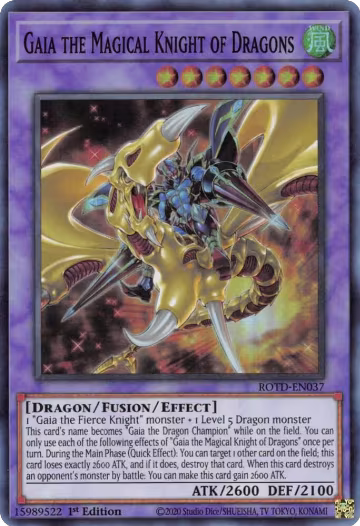 Gaia the Magical Knight of Dragons (ROTD-EN037), Rise of the Duelist — Yu-Gi-Oh! card price