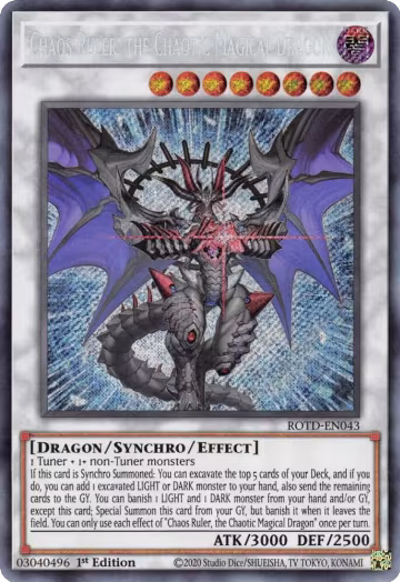 Chaos Ruler, the Chaotic Magical Dragon (ROTD-EN043), Rise of the Duelist — Yu-Gi-Oh! card price