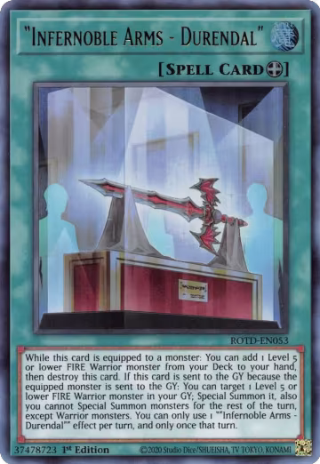 "Infernoble Arms - Durendal" (ROTD-EN053), Rise of the Duelist — Yu-Gi-Oh! card price