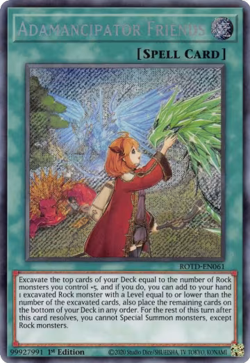 Adamancipator Friends (ROTD-EN061), Rise of the Duelist — Yu-Gi-Oh! card price