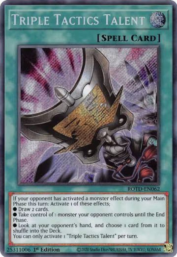 Triple Tactics Talent (ROTD-EN062), Rise of the Duelist — Yu-Gi-Oh! card price